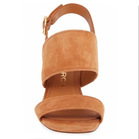 NEW Tory Burch Women's US Size 10, Selby 75mm Block Heel Suede Sandals, Ambra - Picture 2 of 6
